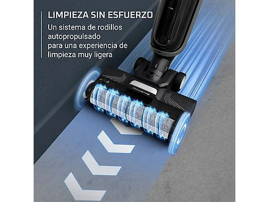 Fregona Eléctrica Inalámbrica Rowenta X-Clean 4 GZ5035 - Aspira y Friega, 50 min, Autolimpieza, 200 W, Gris
