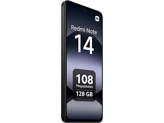 Xiaomi Redmi Note 14 (128 GB) en Negro Medianoche con 6 GB de RAM, pantalla 6.67" AMOLED FHD+, procesador MediaTek Helio G99-Ultra, y batería de 5500 mAh