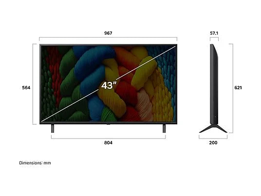 LG 43NANO80A6B - TV NanoCell 43" 4K UHD, Smart TV ThinQ AI, Negro