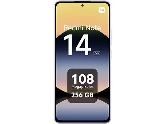 Xiaomi Redmi Note 14 5G (256GB) en Morado Lavanda con pantalla 6.67" AMOLED FHD+, 8GB RAM, procesador MediaTek Dimensity 7025-Ultra y batería de 5110 mAh