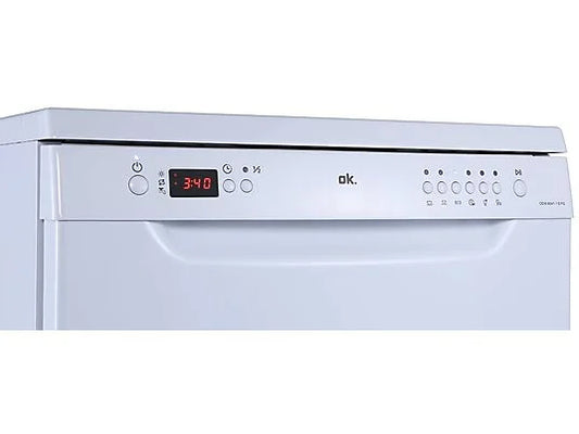 Lavavajillas OK. ODW 6041-1 E FS - 60 cm, 12 servicios, 6 programas, blanco, libre instalación