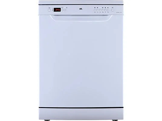Lavavajillas OK. ODW 6041-1 E FS - 60 cm, 12 servicios, 6 programas, blanco, libre instalación