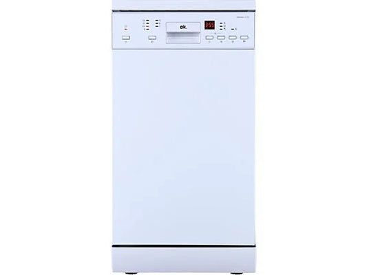 Lavavajillas OK. ODW 4541-1 E FS - 44.5 cm, 10 servicios, 7 programas, blanco, libre instalación