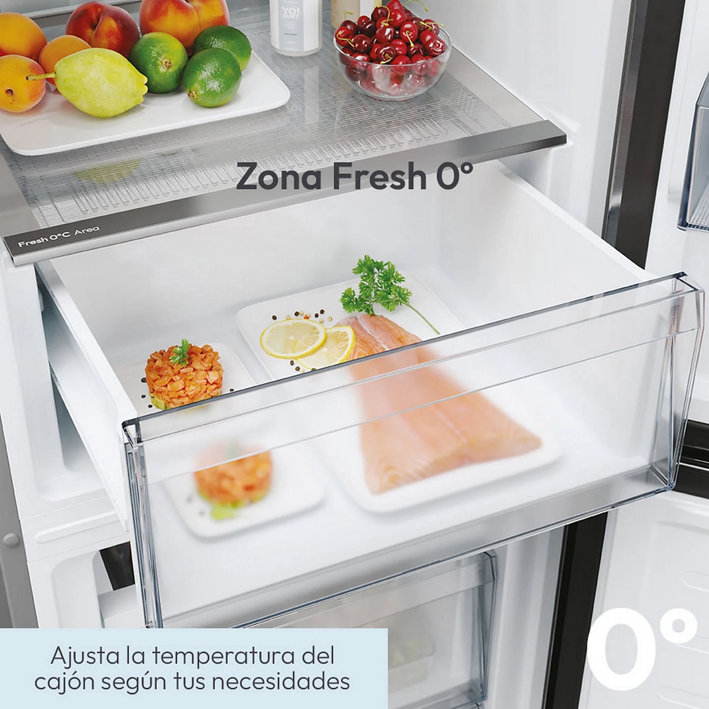 Frigorífico Combi Candy CNCQ2T518EX - 279L, 182.5 cm Alto, Ancho 55 cm, No Frost, Gris Acero