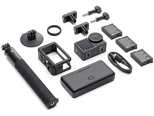 Videocámara deportiva DJI Osmo Action 3 Adventure Combo - 4K, 120 fps, Sumergible 16m, 3 Baterías, Negro
