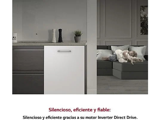Lavavajillas integrable LG DB365TXS - 60 cm, 14 servicios, 10 programas, QuadWash™, inox