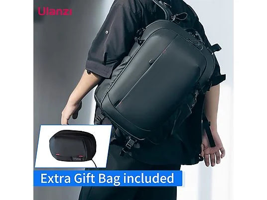Mochila para cámara ULANZI BP09 - 22L, Soporte Trípode, Portátil 16", Acceso Rápido, Impermeable, Negro