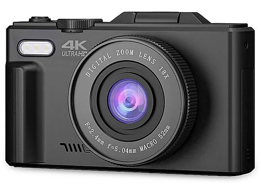 Cámara digital Prixton Xplorer DV900 - 64MP, 4K, Pantalla Giratoria 3" IPS, Zoom Óptico 4X, WiFi, Negro