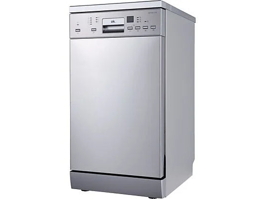 Lavavajillas OK. ODW 4551-1 E FS - 45 cm, 7 programas, plata, libre instalación