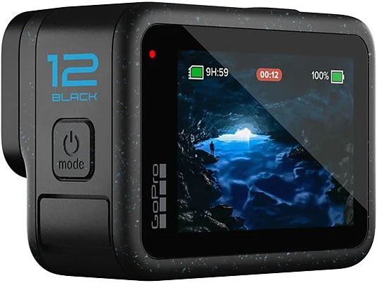 Cámara deportiva GoPro HERO12 Black - 5.3K, 27 MP, HyperSmooth 6.0, Sumergible 10m, Negro