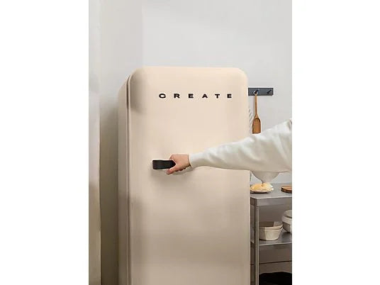 Frigorífico Retro CREATE 281L - 160 cm Alto, Una Puerta, Estilo Años 50, Beige