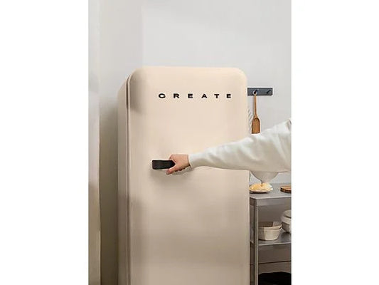 Frigorífico Retro CREATE 281L - 160 cm Alto, Una Puerta, Estilo Años 50, Beige