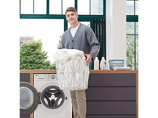 Lavadora LG F4WR5509A1W Serie 550 - 9 kg, 1400 rpm, AI Direct Drive™, Autodosificador, Blanco
