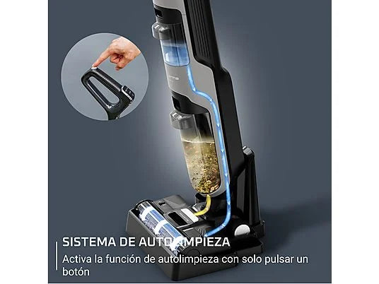 Fregona Eléctrica Inalámbrica Rowenta X-Clean 4 GZ5035 - Aspira y Friega, 50 min, Autolimpieza, 200 W, Gris