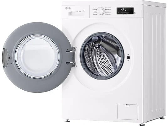 Lavadora LG F4X1008NWH - 8 kg, 1400 rpm, AI Direct Drive™, Steam™, ThinQ™, Blanco Marfil