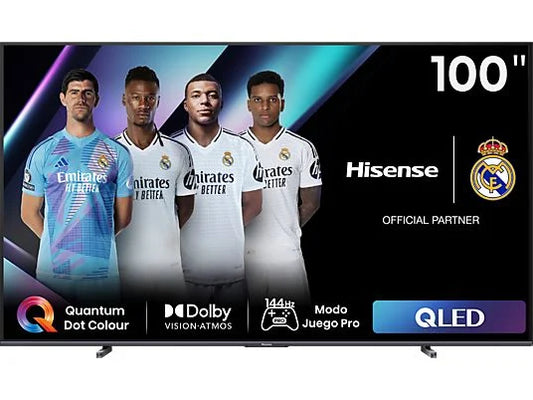Hisense TV QLED 100" (100E7NQ Pro) con 144Hz, Dolby Vision IQ, Dolby Atmos, y Subwoofer Integrado - Color Negro