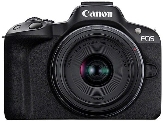 Cámara CANON EOS R50 (25.5 MP, CMOS, Full HD), Kit con Lentes RF-S 18-45mm y RF-S 55-210mm, Negro