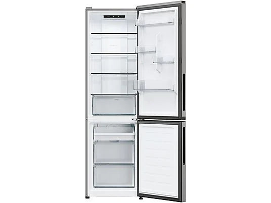 Frigorífico Combi Candy CNCQ2T518EX - 279L, 182.5 cm Alto, Ancho 55 cm, No Frost, Gris Acero