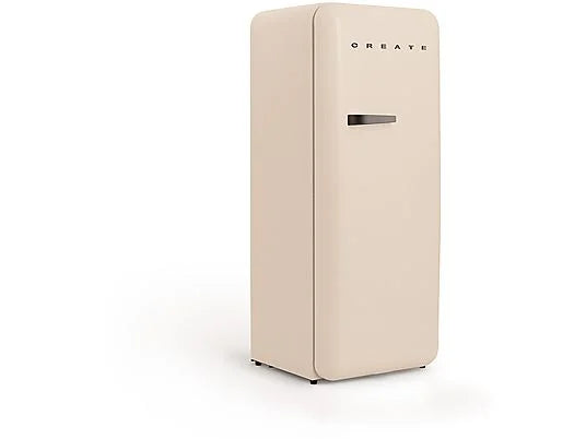 Frigorífico Retro CREATE 281L - 160 cm Alto, Una Puerta, Estilo Años 50, Beige