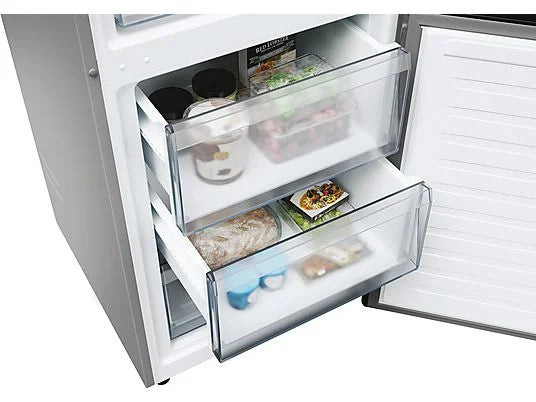 Frigorífico Combi Candy CNCQ2T618EX - 355L, 185 cm Alto, No Frost Total, App hOn, Inox