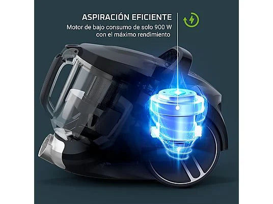 Aspirador sin bolsa Rowenta Compact Power XXL RO4B25 - 900W, 2.5L, Filtración Ciclónica, 8.8 m Radio de Acción, Negro