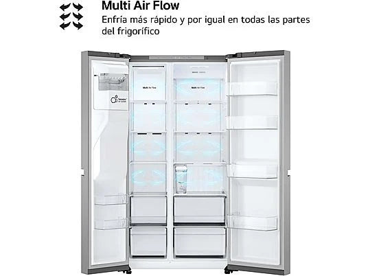 Frigorífico Americano LG GSLC41PYPE - 638L, 179 cm, No Frost, Disp. Agua y Hielo, Inox Antihuellas