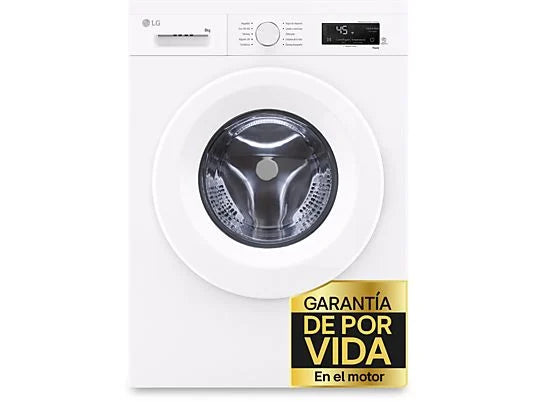 Lavadora LG F4X1008NWH - 8 kg, 1400 rpm, AI Direct Drive™, Steam™, ThinQ™, Blanco Marfil