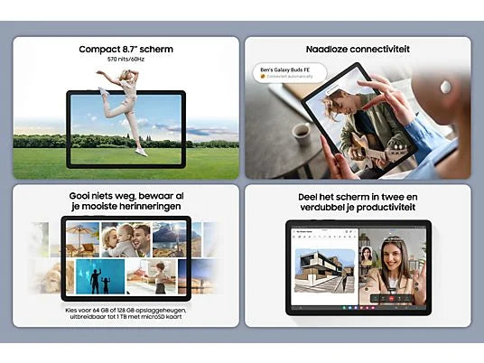 Tablet Samsung Galaxy Tab A9 - 8.7", 128 GB, 8 GB RAM, Wi-Fi, plata