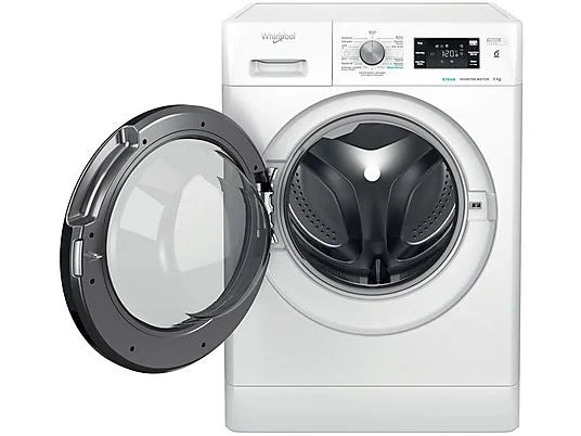 Lavadora Whirlpool FFB 9489 BV SPT - 9 kg, 1400 rpm, Clase A, 6th SENSE, Inverter, Blanco