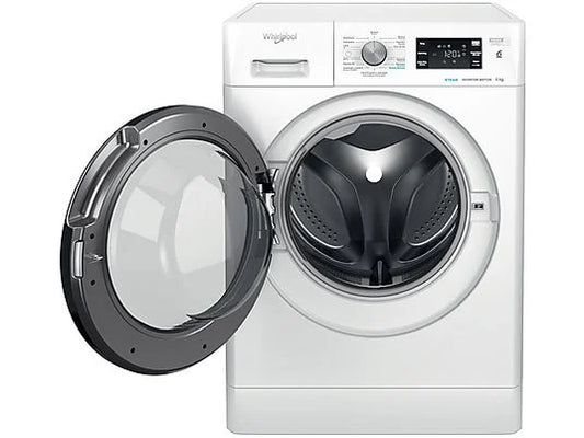 Lavadora Whirlpool FFB 9489 BV SPT - 9 kg, 1400 rpm, Clase A, 6th SENSE, Inverter, Blanco