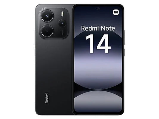 Xiaomi Redmi Note 14 (128 GB) en Negro Medianoche con 6 GB de RAM, pantalla 6.67" AMOLED FHD+, procesador MediaTek Helio G99-Ultra, y batería de 5500 mAh