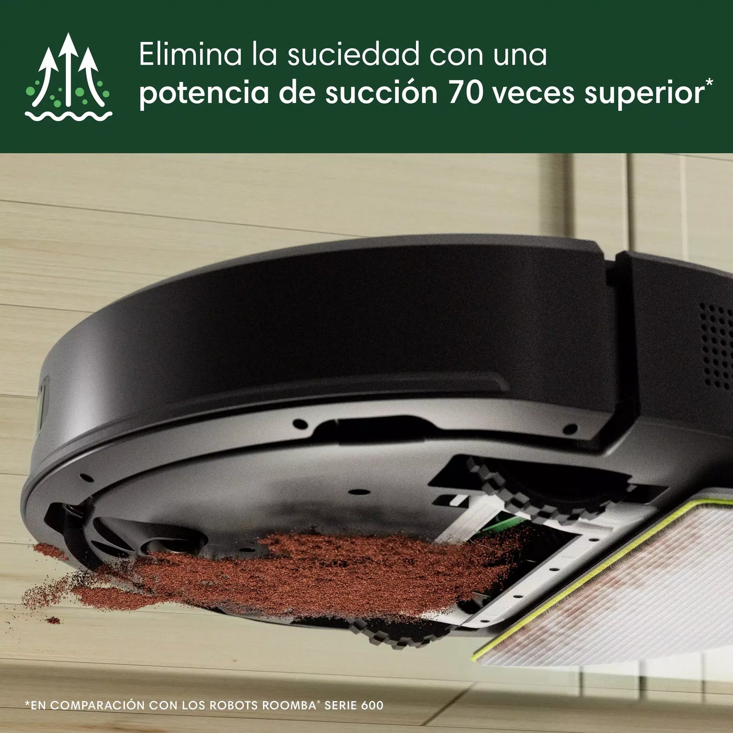 Robot Aspirador y Fregasuelos Roomba® 105 Combo - Navegación LiDAR, Detección de Alfombras, 2 en 1, App, Negro