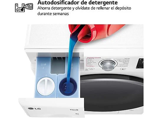 Lavadora LG F4WR5509A1W Serie 550 - 9 kg, 1400 rpm, AI Direct Drive™, Autodosificador, Blanco