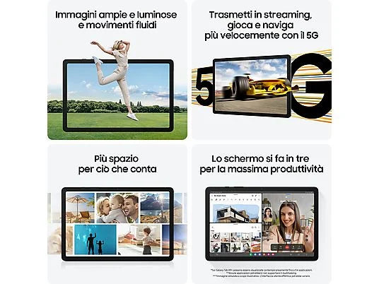 Tablet Samsung Galaxy Tab A9+ - 11" WUXGA, 128 GB, 6 GB RAM, Wi-Fi, gris