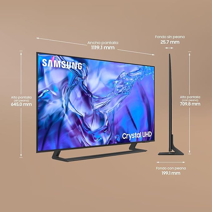 Samsung 50DU8505 - TV Crystal UHD 4K de 50", Smart TV 2024, Q-Symphony, Peana Ajustable