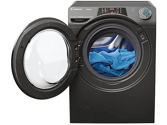 Lavadora Candy RapidÓ RO1484DWMCRT/1-S - 8 kg, 1400 rpm, Clase A, Motor Inverter, Wi-Fi, Antracita