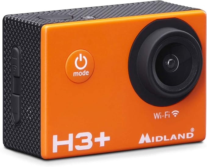 MIDLAND H3+ - Cámara deportiva Full HD 16 MP con estabilizador, Wi-Fi y función Dash Cam - Sumergible hasta 30m
