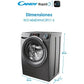 Lavadora Candy RapidÓ RO1484DWMCRT/1-S - 8 kg, 1400 rpm, Clase A, Motor Inverter, Wi-Fi, Antracita