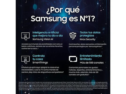 Samsung TU43U7025 - TV LED 43" 4K UHD, Procesador Crystal 4K, Smart TV, Negro