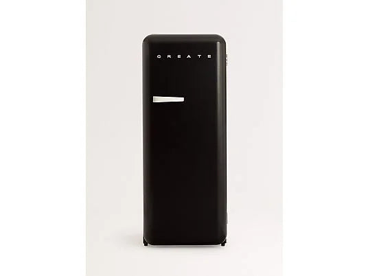 Frigorífico Retro CREATE 281L - 160 cm Alto, Una Puerta, Congelador, Estilo Años 50, Negro
