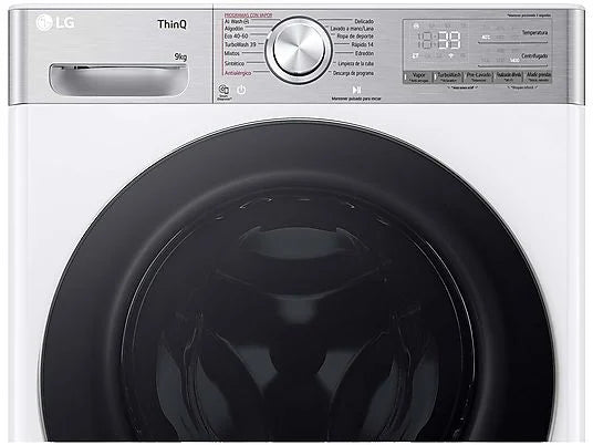 Lavadora LG F4WR9009A2W Serie 900 - 9 kg, 1400 rpm, AI Direct Drive™, TurboWash™360˚, Blanco