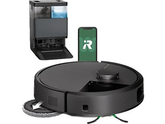 Robot Aspirador y Fregasuelos iRobot Roomba Plus 505 Combo - Base AutoWash, IA, Navegación LiDAR, Negro