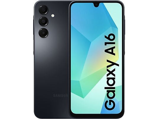 SAMSUNG Galaxy A16 LTE (128 GB) en Negro con 4 GB de RAM, pantalla Super AMOLED FHD+ de 6.7", procesador MediaTek Helio G99 Octa-core, y batería de 5000 mAh