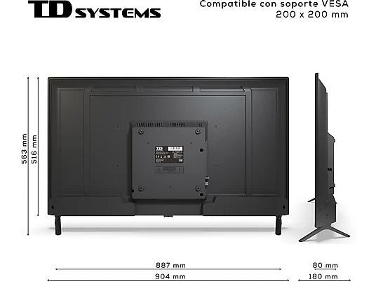 TD SYSTEMS TV DLED 40" Full HD (PRIME40C19F) - Color Negro