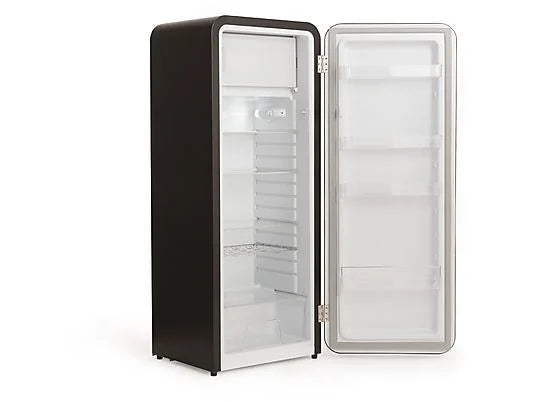 Frigorífico Retro CREATE 281L - 160 cm Alto, Una Puerta, Congelador, Estilo Años 50, Negro
