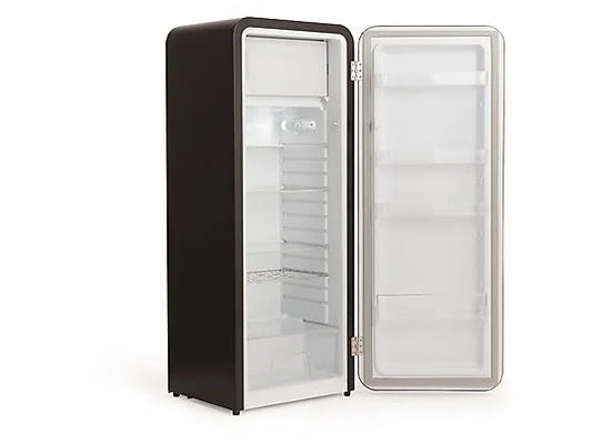 Frigorífico Retro CREATE 281L - 160 cm Alto, Una Puerta, Congelador, Estilo Años 50, Negro