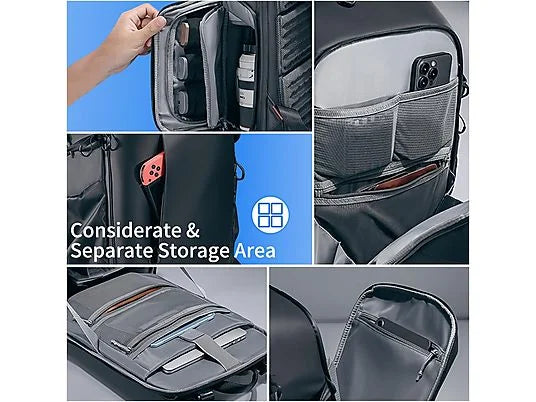 Mochila para cámara ULANZI BP09 - 22L, Soporte Trípode, Portátil 16", Acceso Rápido, Impermeable, Negro
