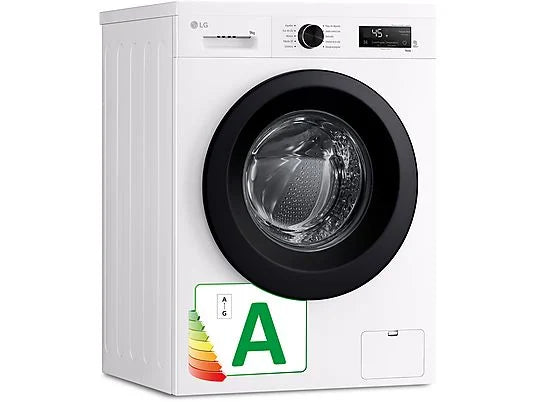 Lavadora LG F4X1009NWK - 9 kg, 1400 rpm, AI Direct Drive™, Steam™, Blanco Marfil