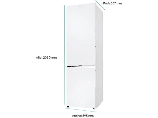 Frigorífico Combi Candy CNCQ2T620DW - 409L, 205 cm Alto, No Frost, Circle Fresh, Blanco