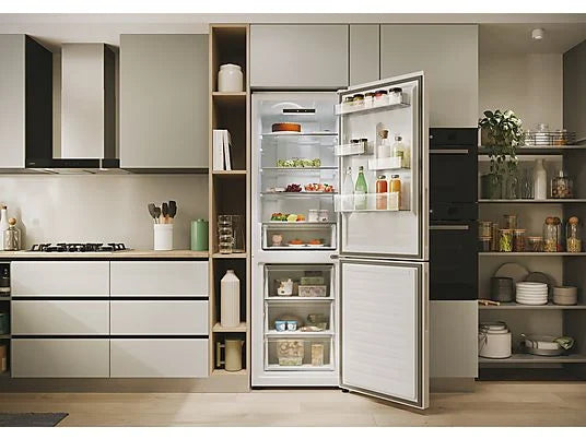 Frigorífico Combi Candy Fresco 300 CNCQ2T618EW - 355L, 185 cm Alto, No Frost Total, App hOn, Blanco
